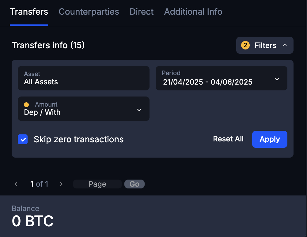 Address modal filters