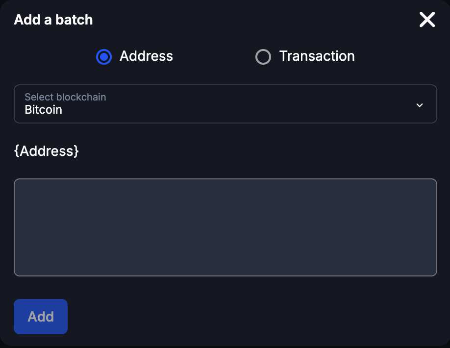 Batch add addresses