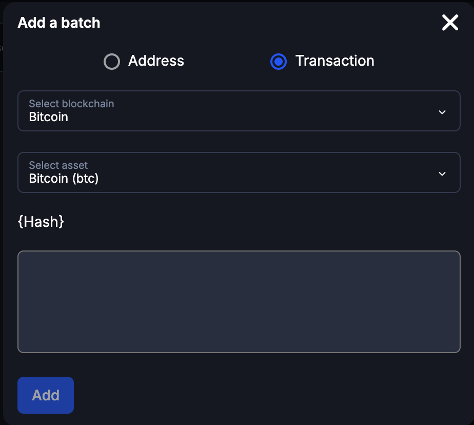 Batch add transactions